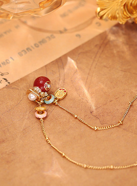 抖音爆款红色新年福袋项链轻奢高级感时尚气质精致百搭小众锁骨链