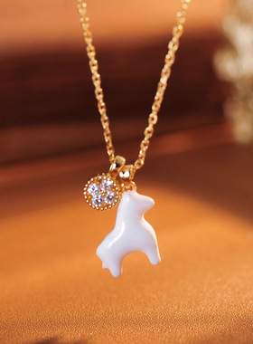 小红书爆款金币小马项链女中古风复古轻奢小众设计锁骨链一件代发