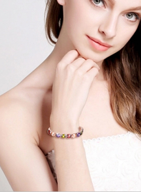 韩国七彩色超闪蒙娜丽莎钻石手链