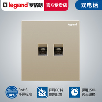 Roğlange switch socket panel Elegant View Millan Gold Binary Phone Dual Voice Signal Power 86 Type