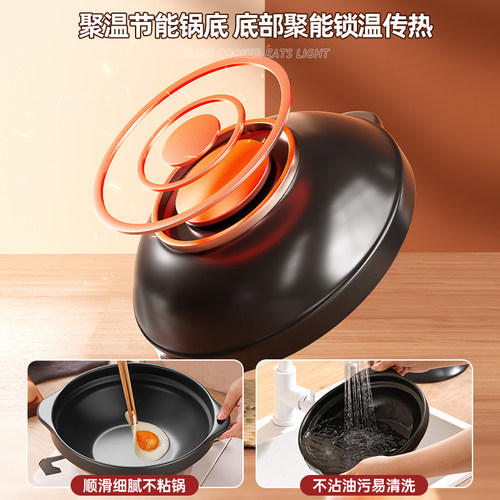 砂锅煲家用燃气灶耐高温干烧不裂陶瓷锅煲汤小煲仔饭专用沙锅商用 - 图2