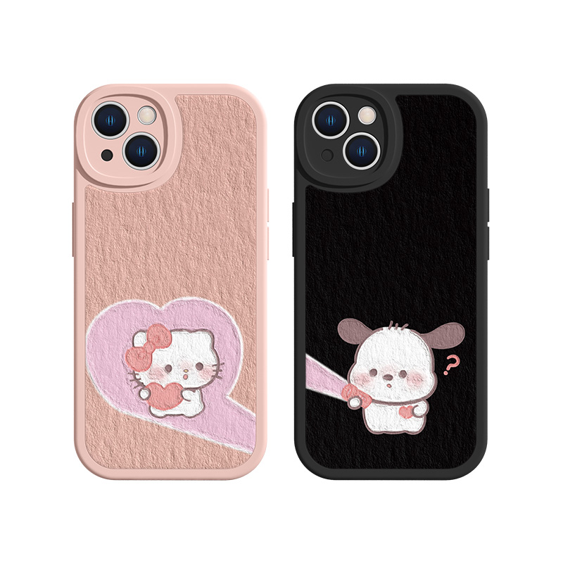 苹果15promax手机壳HelloKitty适用iPhone14pro情侣13mini帕恰狗12/11一对xsmax简约8plus/7小众se3防摔xr套 - 图3