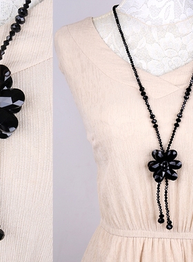 项链女长款挂件夏日时尚水晶吊坠