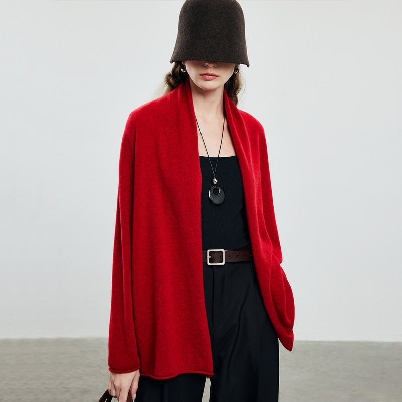 帕罗厚重330克!无扣卷边25秋冬新款针织纯山羊绒女士开衫毛衣,淘宝优惠券,粉丝福利购,淘宝优惠卷