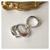S925 three-layer retro fashion hip-hop stacking ring for women