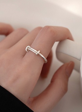 饰尚e族线条缠绕推拉戒指女极简冷淡风个性时尚可调节指环