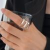 S925 three-layer retro fashion hip-hop stacking ring for women