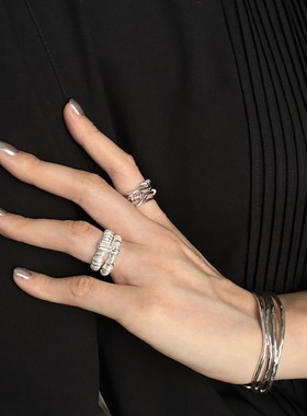 饰尚e族甜酷龙骨关节戒指女时尚个性嘻哈朋克开口指环ins风小众食