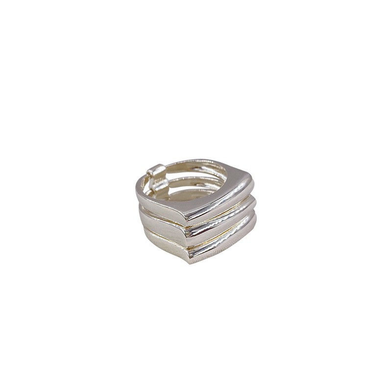 S925 three-layer retro fashion hip-hop stacking ring for women