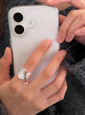 饰尚e族磨砂波浪纹戒指女个性时尚设计感开口指环ins风小众网红食