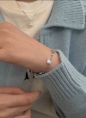 饰尚e族卡通蜡笔小新手链女复古时尚方块拼接手环ins风小众