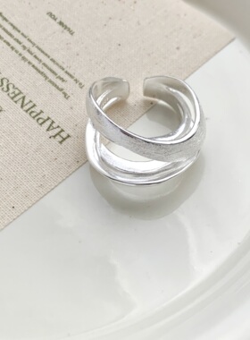 个性不规则线条戒指女小众设计2025新款开口戒指可调节轻奢高级感