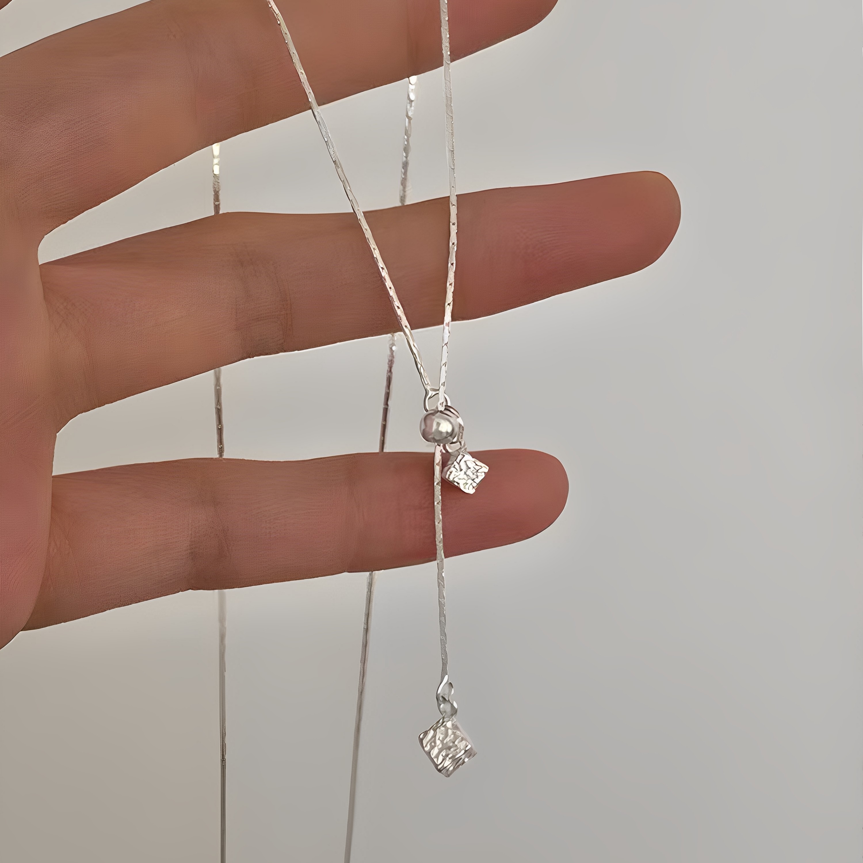 s925纯银纹理方块长项链配饰女款2025新款轻奢高级感韩系冷淡风,淘宝优惠券,粉丝福利购,淘宝优惠卷