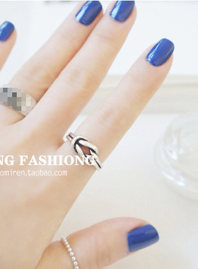 纯银打结做旧戒指百搭开口防过敏