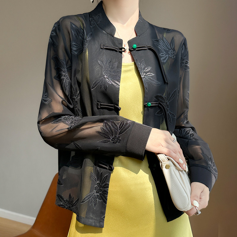 新国潮风配旗袍衬衫女防晒衫中式盘扣外套上衣宽松休闲百搭外搭,淘宝优惠券,粉丝福利购,淘宝优惠卷