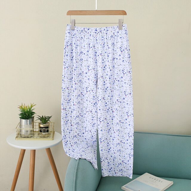 Trousers ຂອງແມ່ຍິງຝ້າຍບໍລິສຸດ pajamas ບ້ານ