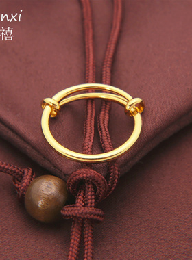 推拉可调节指环活口戒指