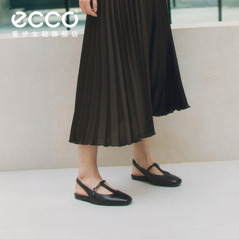 ECCO爱步女鞋 夏季新款复古玛丽珍单鞋方头平底凉鞋舞悦234353