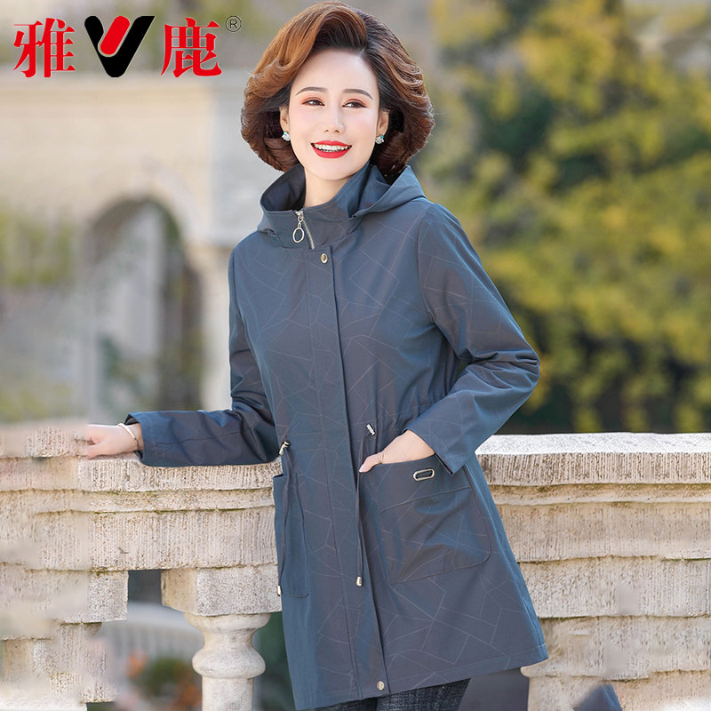 雅鹿2022秋装新款风衣中老年妈妈 苏州时时新服饰中老年女装