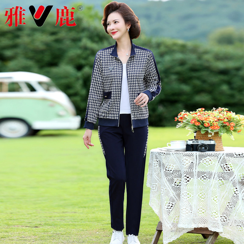 雅鹿中老年运动秋装新款洋气妈妈 苏州时时新服饰中老年女装