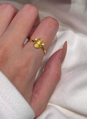 国潮新年元宝小财神招财戒指