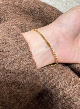 新中式古法沙金碎碎金手链可叠戴