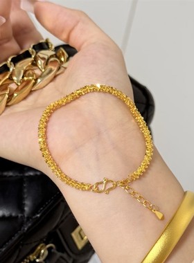 爆闪满天星碎金麻花手链女百搭