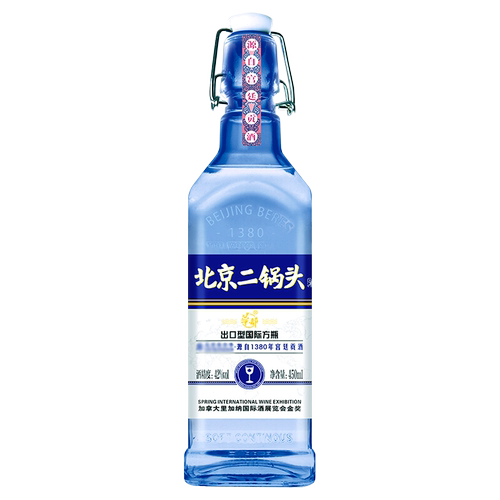 华都北京二锅头42度50度小方瓶蓝瓶金瓶450ml*12瓶清香型粮食白酒 - 图1