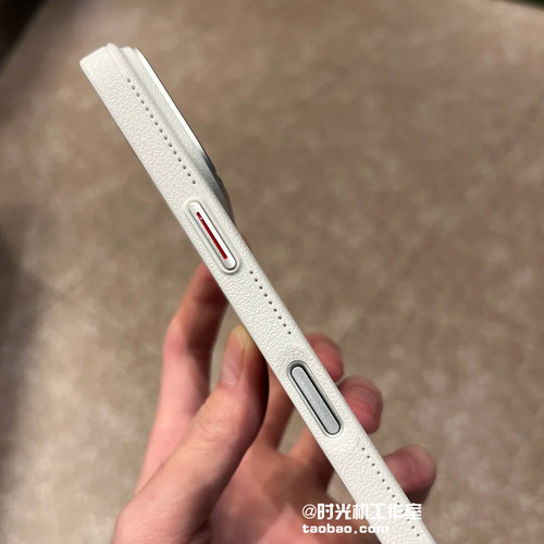 颗粒感荔枝纹适用iPhone17苹果17pro手机壳白月光皮革纹硬壳17promax轻薄磨砂保护套Air新款金属镜框16/15 - 图3