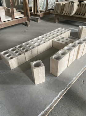 天然洞石工艺品厂家沐浴露瓶花瓶牙刷架摆件大理石饰品碗洗手液瓶