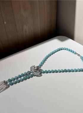 小众设计高级感长款流苏毛衣链