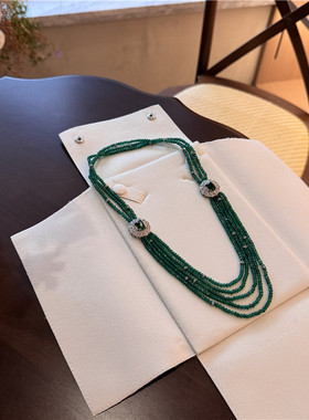 天然绿玉髓项链高级感多层轻奢女