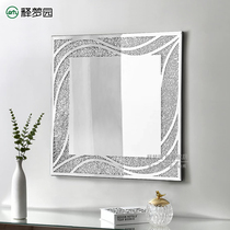 Square Bathroom Mirror Modern Light Extravaganza Decoration Background Wall Wall Decoration Hanging Mirror Personality Creative Art Mirror 2213
