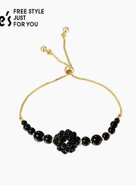 shes茜子巴比耶优雅黑莓玛瑙项链轻奢小众设计感颈链手链耳环饰