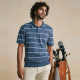 American high-end cotton stripe short-sleeved knitted POLO shirt for men