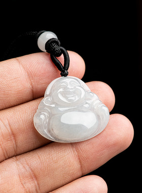 天然A货翡翠玉佛公缅甸玉项链