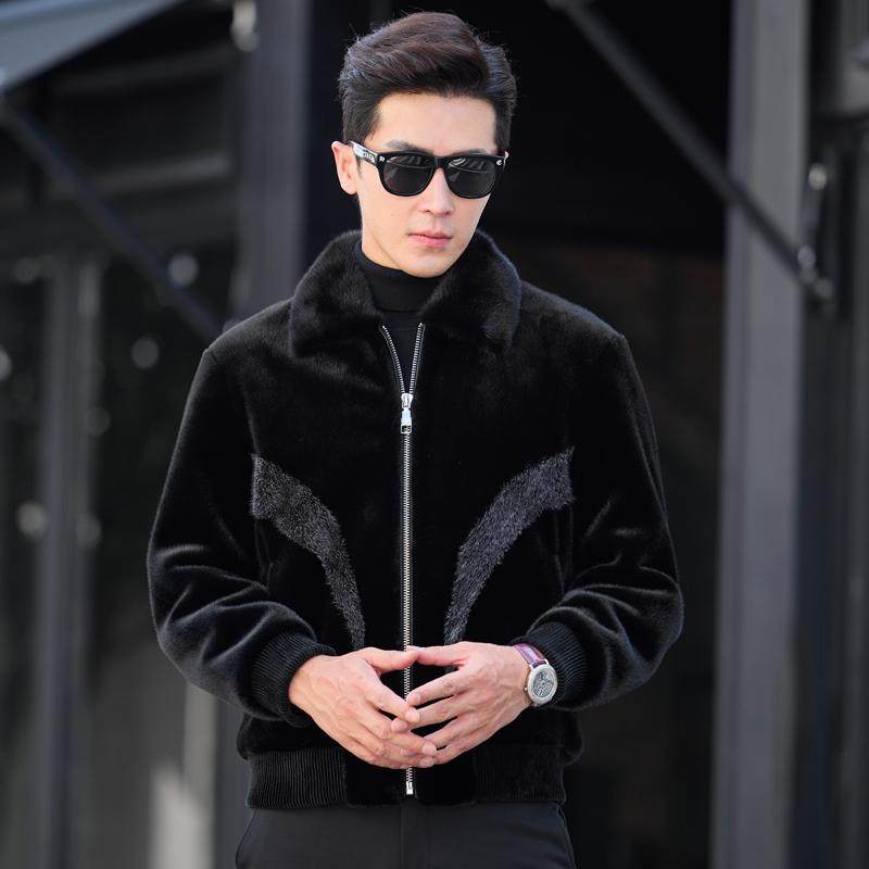 2025冬季整貂水貂毛领皮毛一体皮草男士貂皮大衣金貂绒外套男修身,淘宝优惠券,粉丝福利购,淘宝优惠卷