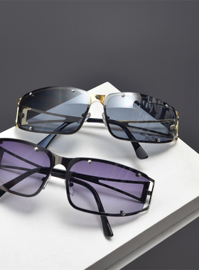 防紫外线方形朋克男女镂空太阳镜