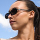 Punk-style cat-eye sunglasses with diamond letters and concave shape
