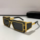 European and American retro square sunglasses for men with round face