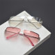 UV proof square retro frameless sunglasses for men and women