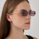 Visor Oval Punk Cutaway Sunglasses for Men and Women