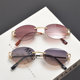 Visor Oval Punk Cutaway Sunglasses for Men and Women