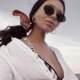 Sunshade polygonal retro men's and women's hollow sunglasses