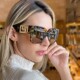 UV-proof square European and American style men and women metal feeling