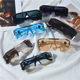 European and American celebrities super popular square large frame punk sunglasses trendy men retro hip-hop sunglasses women internet celebrity glasses