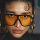 Anti-UV square retro men's and women's one-piece sunglasses