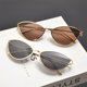 UV proof cat eyes retro men and women metal sunglasses