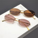 Hip-hop oval punk style men and women metal sunglasses
