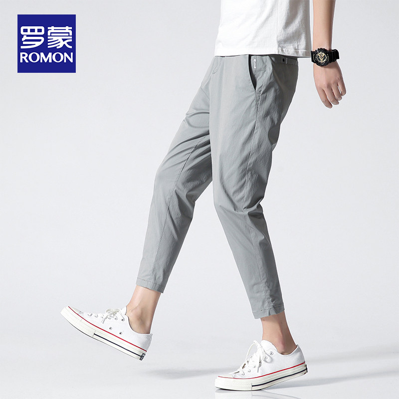 罗蒙夏季冰丝九分裤宽松男休闲裤 罗蒙艾泽威兰休闲裤